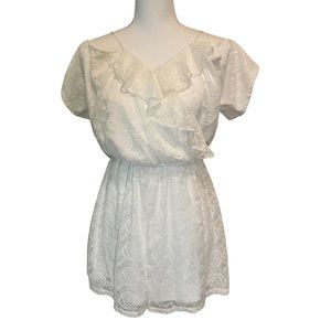 Miami White Cold Shoulder Romper.  Size M